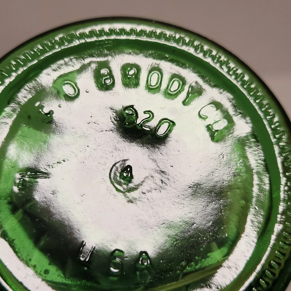 Vintage E.O. Brody Co. Green Glass Bud Vase